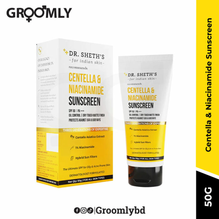 Dr Sheth's Centella & Niacinamide Oil & Acne Control Sunscreen 50g