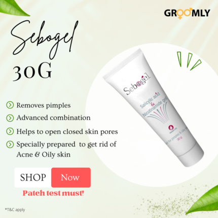 Zymo Cosmetics Sebogel Salicylic Acid & Nicotinamide Gel for Pimples & Oily Skin- 30g
