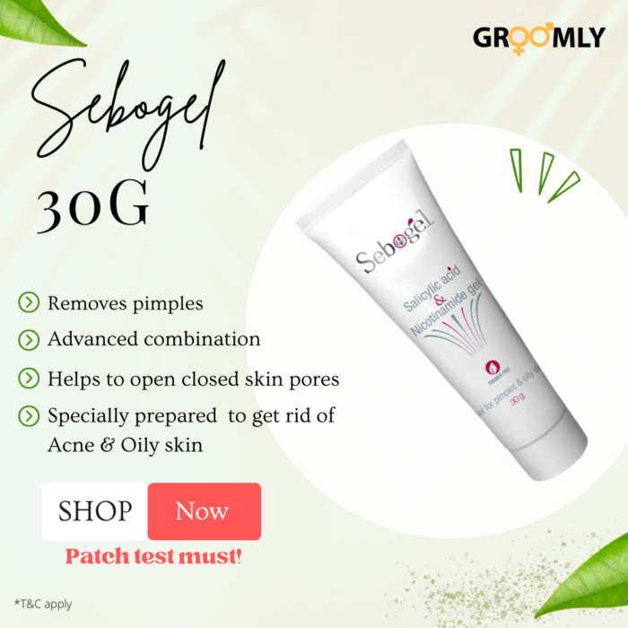 Zymo Cosmetics Sebogel Salicylic Acid & Nicotinamide Gel for Pimples & Oily Skin- 30g