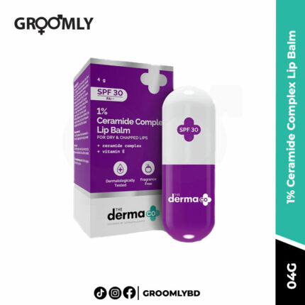 The Derma Co 1% Ceramide Complex Lip Balm with Ceramides & Vitamin E, SPF 30 PA++ for Dry & Chapped Lips - 4g