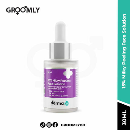 The Derma Co 15% Milky Peeling Face Solution with 15% Lactic Acid, 5% PHA & 1% Oat Beta Glucans - 30ml
