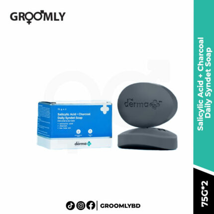The Derma Co Salicylic Acid + Charcoal Daily Syndet Soap with Charcoal & Tea Tree Oil for Acne-Prone & Oily Skin - 75 g