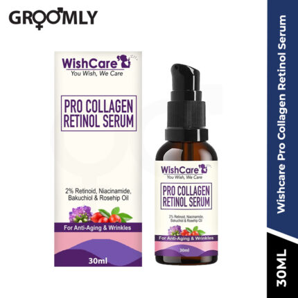 Wishcare Pro Collagen Retinol Serum - For Anti-Aging, Skin Firming & Plumping Skin - With 2% Retinoid, Niacinamide, Shea Butter & Rosehip- 30ml
