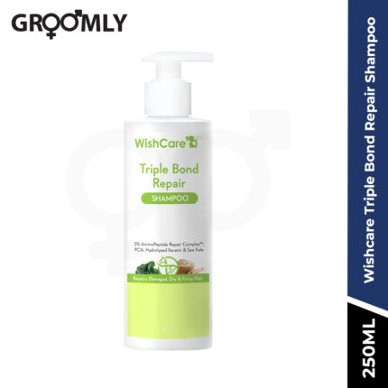 Wishcare Triple Bond Repair Shampoo - 5% AminoPeptide Repair Complex & PCA - Repairs Damaged & Frizzy Hair - 250ml