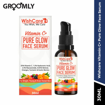 Wishcare Vitamin C+ Pure Glow Face Serum - 35% Vitamin C, Hyaluronic Acid, Retinol, Niacinamide, Oranges & Turmeric - For Glowing, Bright & Young Skin - 30 ml