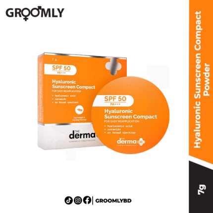 The Derma Co Hyaluronic Sunscreen Compact Powder SPF 50 PA+++ with Ceramides- 7g