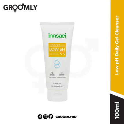 Innsaei Low pH Daily Gel Cleanser 5.5 150ml bottle, a gentle, pH-balanced face wash with a pump dispenser for sensitive and all skin types.