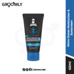 Muuchstac Men Ocean Moisturizer & Sunscreen Matte Look SPF 18+ Cream with Turmeric & Aloe Vera Beads, Non-Sticky & Water Resistant-100 ML Muuchstac Men’s Moisturizer and SunScreen cream gives a matte look and prevents sun tan and UV damages when used regularly. The Turmeric beads acts as a anti-septic nutrient and provides protections against sunburn, dark spots etc. The aloe vera beads in the cream moisturizes your skin. Experience a secret nutrient which helps in skin lightening and prevents skin dryness, keeps your skin moist on a regular use. SAFE for all skin types and body parts.