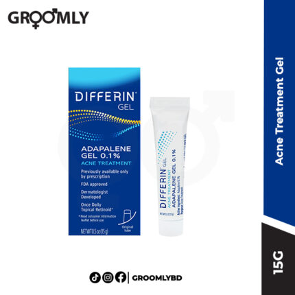 Differin Acne Treatment Gel, 30 Day Supply, Retinoid Treatment for Face with 0.1% Adapalene, Gentle Skin Care for Acne Prone Sensitive Skin, 15g Tube