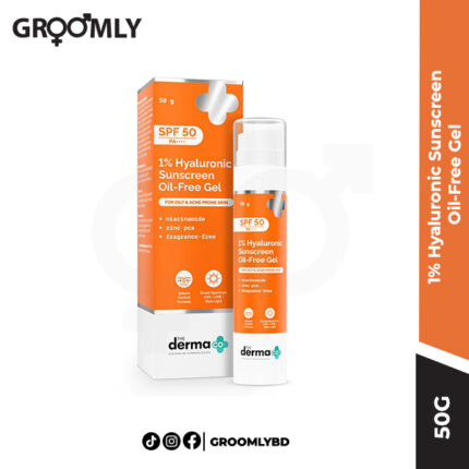 The Derma Co 1% Hyaluronic Sunscreen Oil-Free Gel Lightweight Sunscreen Acne-Prone Skin (50 g)