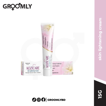 Kozicare Skin Lightening Cream 15g tube, showing the product's professional and clean-cut packaging.