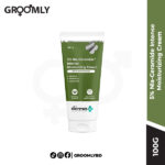 The Derma Co 5% Nia-Ceramide Intense Moisturizing Cream 100g jar, showing the clean packaging and the rich, creamy texture.