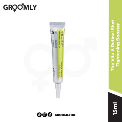 Celimax The Vita A Retinal Shot Tightening Booster 15ml bottle with a dropper, a potent retinal serum for reducing fine lines, wrinkles, and improving skin firmness.
