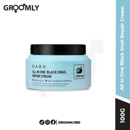 DABO All In One Black Snail Repair Cream in a 100g black and gold jar.