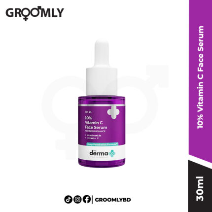 The Derma Co 10% Vitamin C Face Serum with 5% Niacinamide in a 30ml bottle.