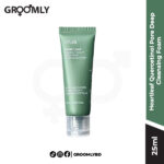 ANUA Heartleaf Quercetinol Pore Deep Cleansing Foam 25ml mini size tube, a Korean cleansing foam with heartleaf and Quercetinol for deep pore cleansing and oil control.