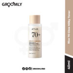 ANUA Rice 70% Glow Milky Toner 40ml bottle, a Korean toner with 70% rice extract, Niacinamide, and Ceramides for brightening and moisturizing dull skin.