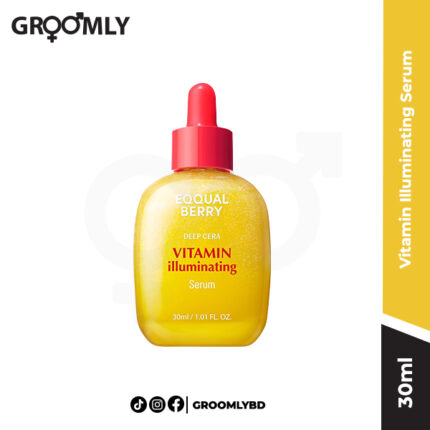 EQQUALBERRY Vitamin Illuminating Serum 30ml dropper bottle, a Korean brightening serum with multiple Vitamin C derivatives and Niacinamide for dark spots and dull skin.
