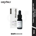 Minimalist Copper Peptide + PDRN 1.25% Face Serum 10ml dropper bottle, an Indian anti-aging serum with Copper Peptide, PDRN (Sodium DNA), and Niacinamide for firmness and cellular repair.