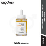 Minimalist Frizz Control Complex SPF 30 Hair Serum 50ml bottle, an Indian hair care product for sun protection, anti-frizz, and adding shine with Argan Oil.
