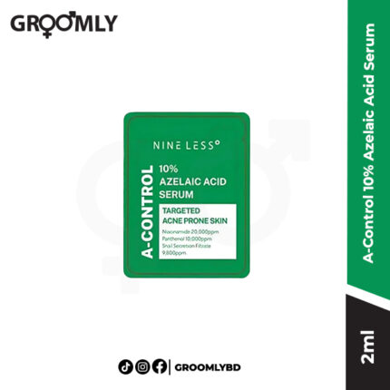 Nineless A-Control 10% Azelaic Acid Serum 2ml sachet, a Korean soothing and clarifying serum sample with Azelaic Acid and Centella for acne and redness.
