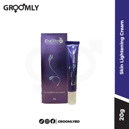 Kozilite H Cream 20gm tube, an Indian clinical skin lightening cream with Hydroquinone, Kojic Acid, and Glycolic Acid for treating melasma and hyperpigmentation.