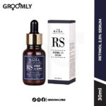 Cos De Baha RETINOL 2.5% SERUM 30ml dropper bottle, a Korean high-concentration serum with 2.5% Retinol, Hyaluronic Acid, and Vitamin E for anti-aging and skin renewal.