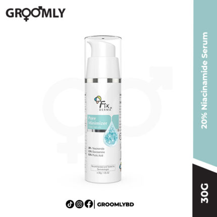 Fixderma 20% Niacinamide Serum 30g dropper bottle, an Indian, high-concentration serum with 20% Niacinamide for intensive oil control and pore minimization on very oily skin.