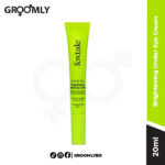 Foxtale Brightening Under Eye Cream 20ml tube, an Indian eye cream with Vitamin K, Caffeine, and Retinol derivative for reducing dark circles, puffiness, and fine lines.
