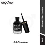 Lakme Ultimate Glam Eye Liner 9ML bottle, an Indian liquid eyeliner with a fine brush tip for precise application and rich, dark pigmentation.