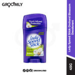 MENNEN Lady Speed Stick Orchard Blossom Deodorant 45g, a women's solid anti-perspirant stick with a fruity-floral fragrance for 48-hour wetness and odour control.