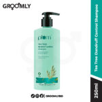 Plum Tea Tree Dandruff Control Shampoo 250ML bottle, an Indian, sulphate-free shampoo with Tea Tree Oil and Rosemary for treating dandruff and soothing the itchy scalp.