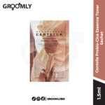 SKIN1004 Madagascar Centella Probio-Cica Essence Toner 1.5ml sachet, a Korean barrier-repairing toner sample with fermented Centella and Ceramides for sensitive skin.