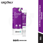 The Derma Co 2.5% Benzoyl Peroxide Spot Corrector 15 gm tube, an Indian acne treatment cream with 2.5% Benzoyl Peroxide for targeting active pimples and blemishes.