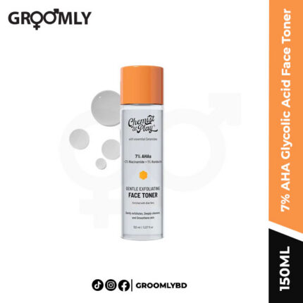 Chemist At Play 7% AHA Glycolic Acid Face Toner for Gentle Exfoliation Skin Hydration 150 ml