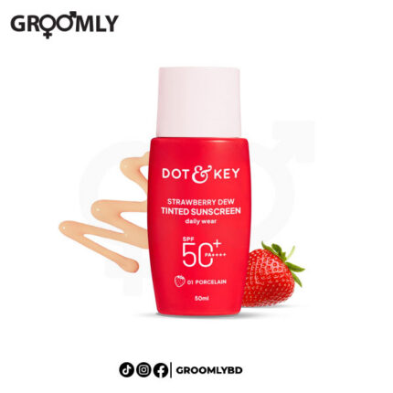 Dot and Key Strawberry Dew Tinted Sunscreen SPF 50+ PA++++- 01 Porcelain- 50ml