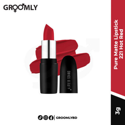 Swiss Beauty Pure Matte Lipstick 221 Hot Red