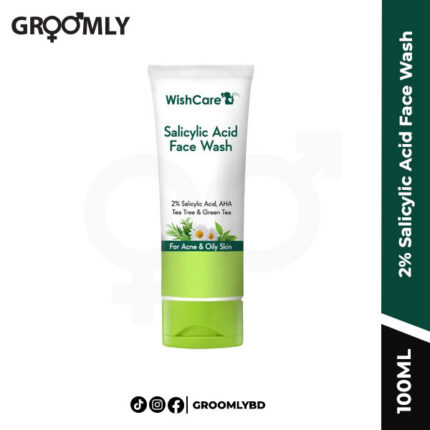 Wishcare 2% Salicylic Acid Face Wash with AHA, GreenTea, Chamomile & TeaTree For Oil & Acne Control- 100ml