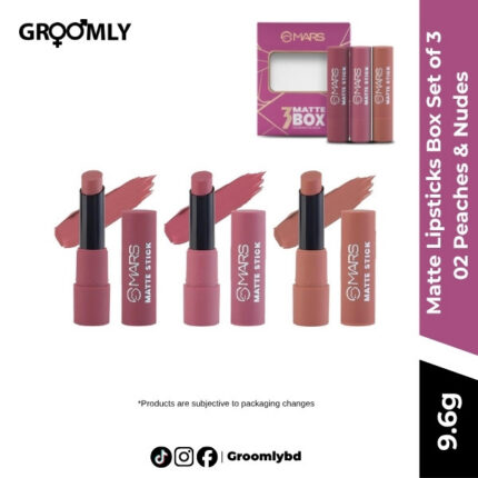MARS Matte Lipsticks Box Set of 3 Peaches & Nudes 02 in Bangladesh