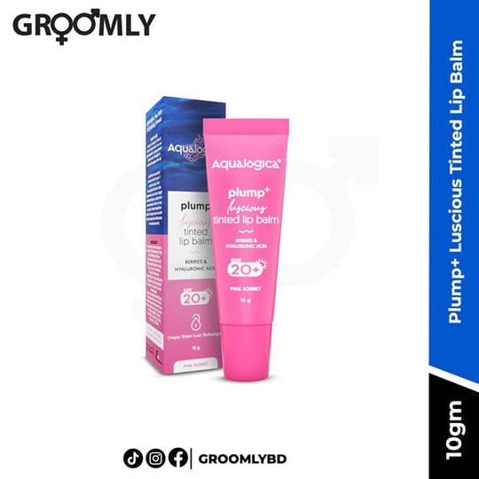 Aqualogica Pink Sorbet Plump+ Luscious Tinted SPF 20+ Lip Balm with Berries & Hyaluronic Acid - 10g