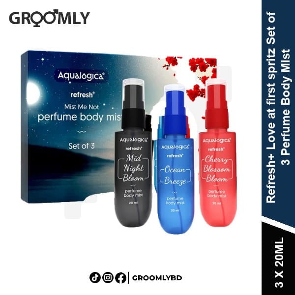 Aqualogica Refresh+ Body Mist Set 3 × 20ml available in Bangladesh