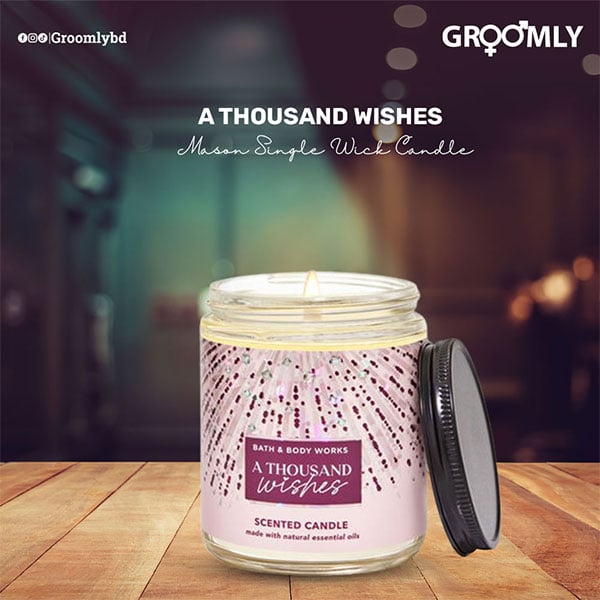 Bath & Body Works A Thousand Wishes Mason Single Wick Candle