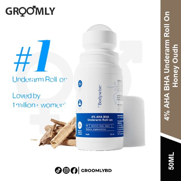 Be Bodywise 4% AHA BHA Underarm Roll On Honey Oudh 50ml available in Bangladesh