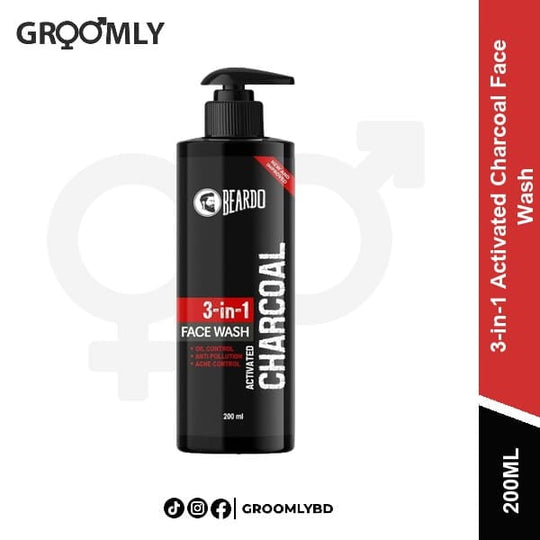 Beardo 3-in-1 Activated Charcoal Face Wash 200ml available in Bangladesh