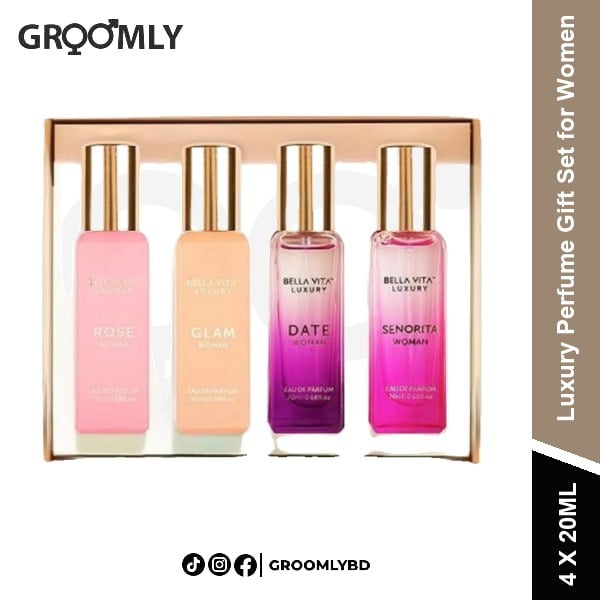 Bella Vita Luxury Perfume Gift Set for Women 4x20ML available in Bangladesh