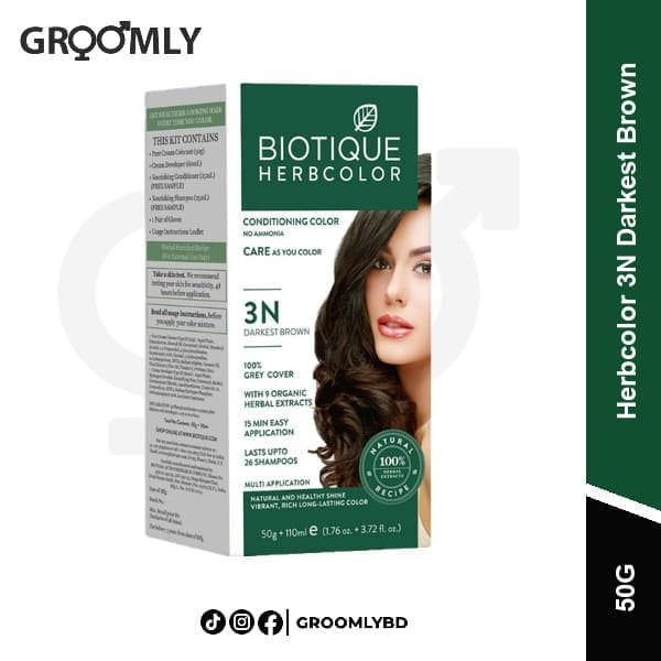 Biotique Herbcolor 3N Darkest Brown 50g + 110ml available in Bangladesh