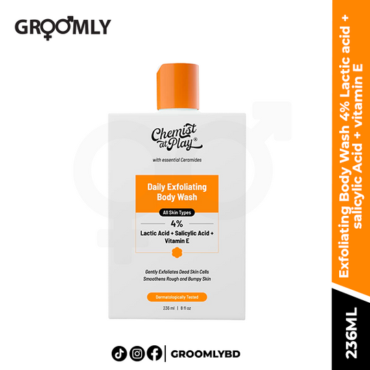 Chemist At Play Exfoliating Body Wash 4% Lactic acid + salicylic Acid + vitamin E 236ml