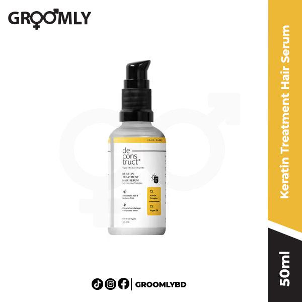 Deconstruct Keratin Treatment Hair Serum with SPF 50 - 1% Keratin Complex + 1% Argan Oil + 2 % Macadamia Oil- 50ml