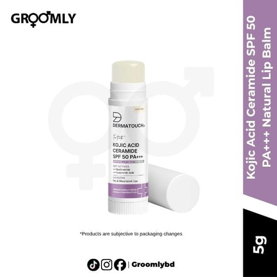 Dermatouch Kojic Acid Ceramide SPF 50 PA+++ Natural Lip Balm 5g