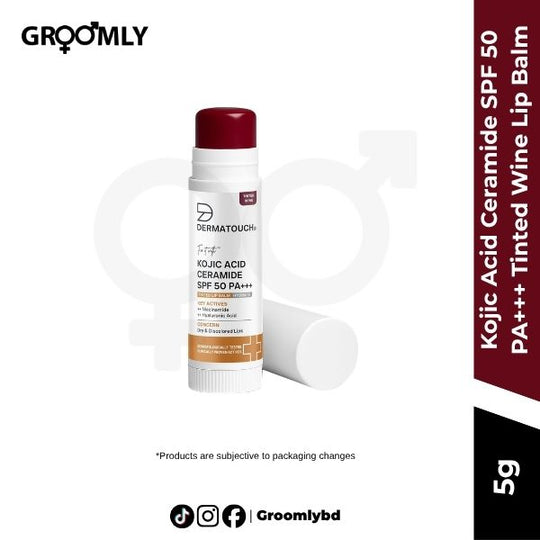 Dermatouch Kojic Acid Ceramide SPF 50 PA+++ Tinted Wine Lip Balm 5g